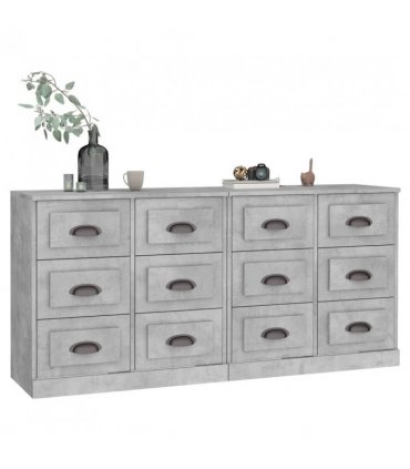 vidaXL Sideboards 2 pcs Concrete Grey Engineered Wood — V0671964037