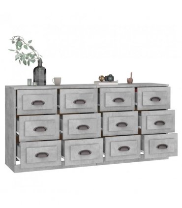 vidaXL Sideboards 2 pcs Concrete Grey Engineered Wood — V0671964037