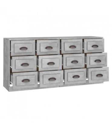 vidaXL Sideboards 2 pcs Concrete Grey Engineered Wood — V0671964037