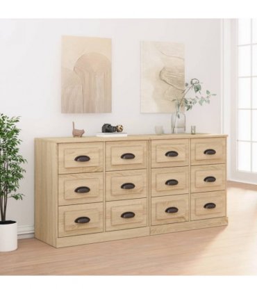 vidaXL Sideboards 2 pcs Sonoma Oak Engineered Wood — V0671964038