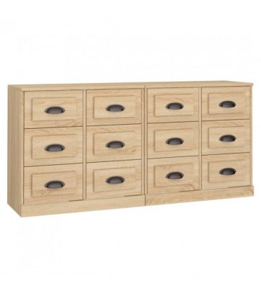 vidaXL Sideboards 2 pcs Sonoma Oak Engineered Wood — V0671964038