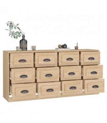 vidaXL Sideboards 2 pcs Sonoma Oak Engineered Wood — V0671964038