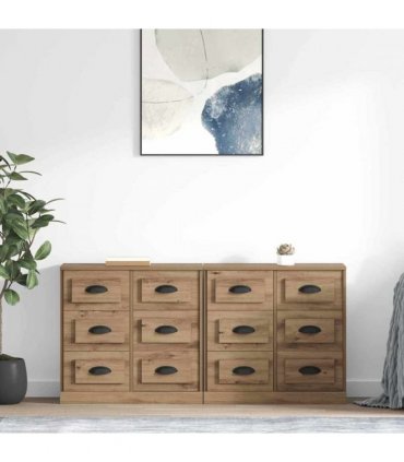 vidaXL Sideboards with Drawer 2 pcs Artisan Oak 70 x 35.5 x 67.5 cm — V0671964041