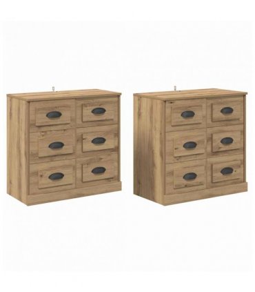 vidaXL Sideboards with Drawer 2 pcs Artisan Oak 70 x 35.5 x 67.5 cm — V0671964041