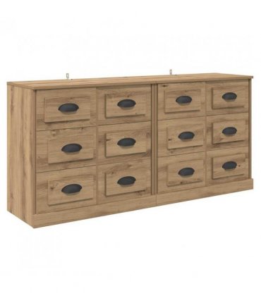 vidaXL Sideboards with Drawer 2 pcs Artisan Oak 70 x 35.5 x 67.5 cm — V0671964041
