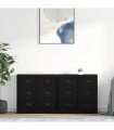 vidaXL Sideboards 2 pcs Black Oak 70 x 35.5 x 67.5 cm Engineered Wood — V0671964042