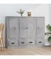 vidaXL Highboards 3 pcs Concrete Grey Engineered Wood