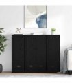 vidaXL Highboard with Drawer 3 pcs Black Oak Engineered Wood