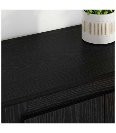 vidaXL Highboard with Drawer 3 pcs Black Oak Engineered Wood