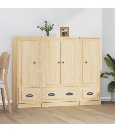 vidaXL Highboards 3 pcs Sonoma Oak Engineered Wood