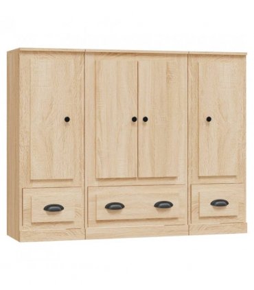 vidaXL Highboards 3 pcs Sonoma Oak Engineered Wood