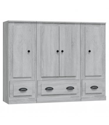 vidaXL Highboards 3 pcs Grey Sonoma Engineered Wood