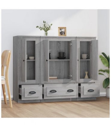 vidaXL Highboards 3 pcs Grey Sonoma Engineered Wood