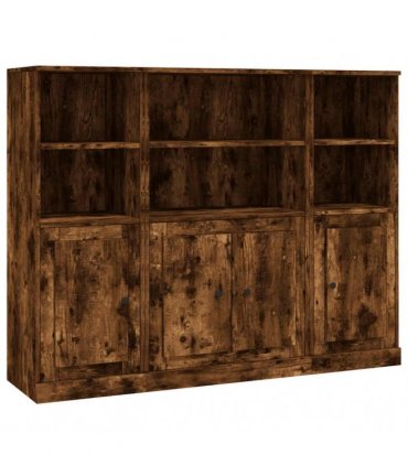 vidaXL Highboards 3 pcs Smoked Oak Engineered Wood