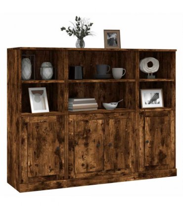 vidaXL Highboards 3 pcs Smoked Oak Engineered Wood
