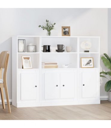 vidaXL Highboards 3 pcs White Engineered Wood — V0671964060