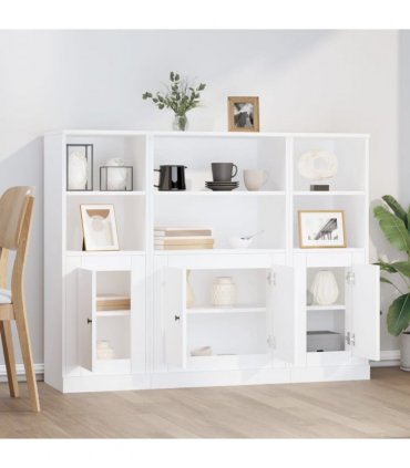 vidaXL Highboards 3 pcs White Engineered Wood — V0671964060