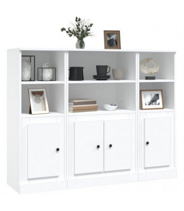 vidaXL Highboards 3 pcs White Engineered Wood — V0671964060