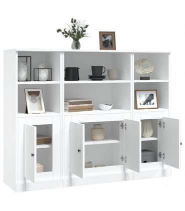 vidaXL Highboards 3 pcs White Engineered Wood — V0671964060