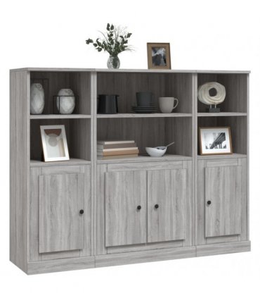 vidaXL Highboards 3 pcs Grey Sonoma Engineered Wood — V0671964062