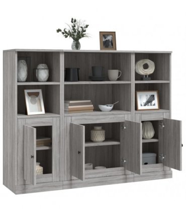 vidaXL Highboards 3 pcs Grey Sonoma Engineered Wood — V0671964062