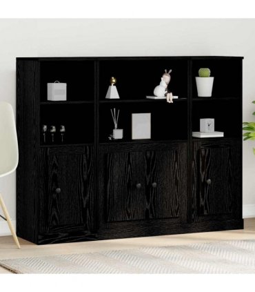 vidaXL Highboard Black Oak 132 x 35.5 x 103.5 cm Engineered Wood