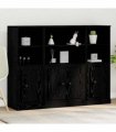 vidaXL Highboard Black Oak 132 x 35.5 x 103.5 cm Engineered Wood