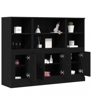 vidaXL Highboard Black Oak 132 x 35.5 x 103.5 cm Engineered Wood
