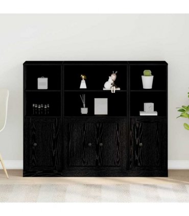 vidaXL Highboard Black Oak 132 x 35.5 x 103.5 cm Engineered Wood