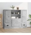 vidaXL Highboards 3 pcs Concrete Grey Engineered Wood — V0671964064