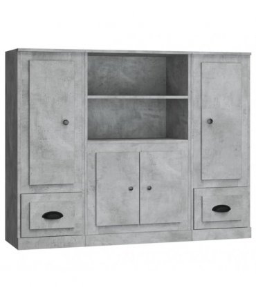 vidaXL Highboards 3 pcs Concrete Grey Engineered Wood — V0671964064