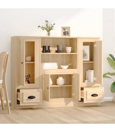 vidaXL Highboards 3 pcs Sonoma Oak Engineered Wood — V0671964068