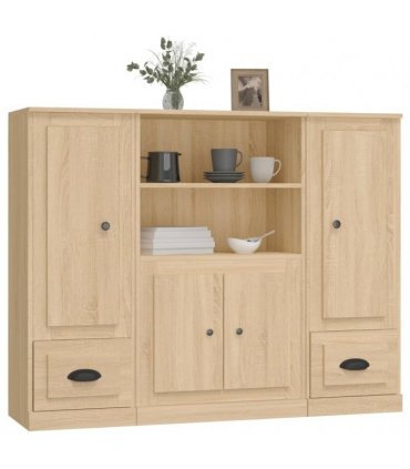 vidaXL Highboards 3 pcs Sonoma Oak Engineered Wood — V0671964068