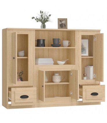 vidaXL Highboards 3 pcs Sonoma Oak Engineered Wood — V0671964068