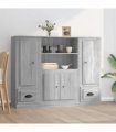 vidaXL Highboards 3 pcs Smoked Oak Engineered Wood — Colour: grey sonoma
