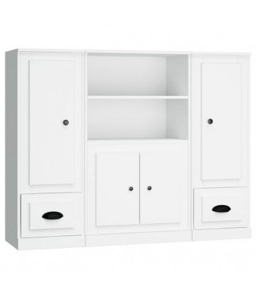 vidaXL Highboards 3 pcs White Engineered Wood — V0671964070