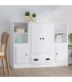 vidaXL Highboards 3 pcs White Engineered Wood — V0671964071