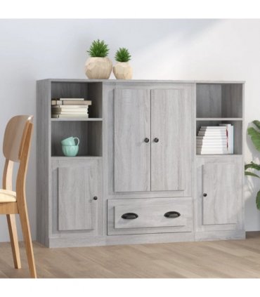 vidaXL Highboards 3 pcs Grey Sonoma Engineered Wood — V0671964078