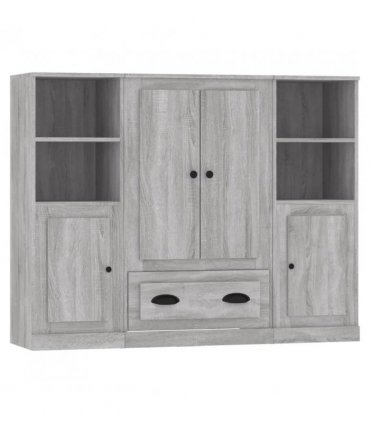 vidaXL Highboards 3 pcs Grey Sonoma Engineered Wood — V0671964078