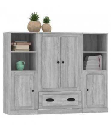 vidaXL Highboards 3 pcs Grey Sonoma Engineered Wood — V0671964078