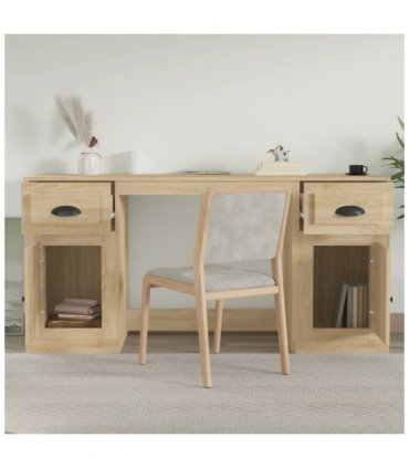 vidaXL Desk with Cabinet Sonoma Oak Engineered Wood