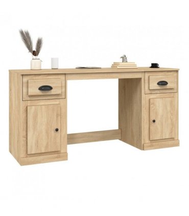 vidaXL Desk with Cabinet Sonoma Oak Engineered Wood