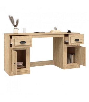 vidaXL Desk with Cabinet Sonoma Oak Engineered Wood