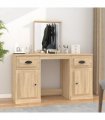 vidaXL Dressing Table with Mirror Sonoma Oak 130x50x132.5 cm