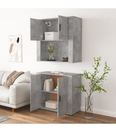 vidaXL Highboard Concrete Grey Engineered Wood