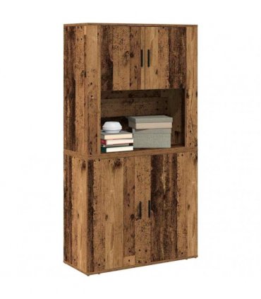 vidaXL Highboard Old Wood 80 x 33 x 150 cm Engineered Wood