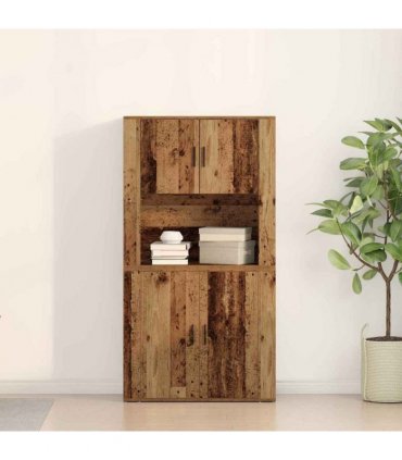vidaXL Highboard Old Wood 80 x 33 x 150 cm Engineered Wood