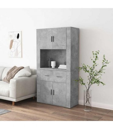vidaXL Highboard Concrete Grey Engineered Wood — V0671964117