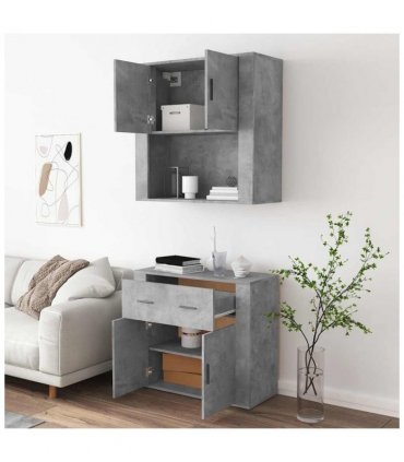 vidaXL Highboard Concrete Grey Engineered Wood — V0671964117