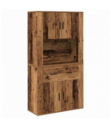 vidaXL Highboard with Drawer Old wood 80 x 33 x 150 cm Engineered wood